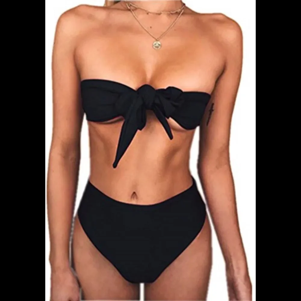 ASOS Sexy Tie Front Thong Bandage One Piece Bikini - Picture 1 of 3